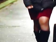 Slut Meric bulgarian tyttö kiiltävät musta sukkahousut